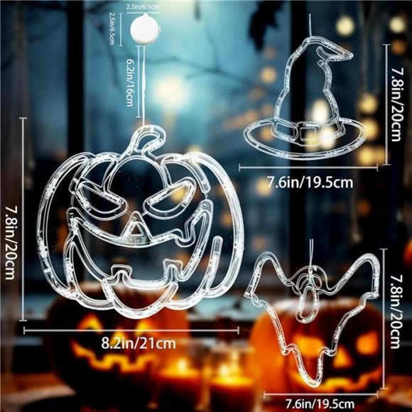 Halloween Decorations Lights Indoor, Halloween Pumpkin Bat...